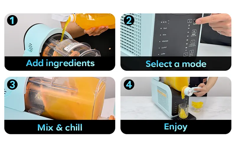 آلة Slush مع إعدادات مخصصة